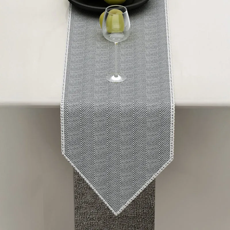 Runelle Cotton Table Runner - Grey media 4