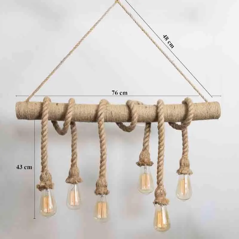 Amber Rope Jute Ceiling Lamp - Brown media 7