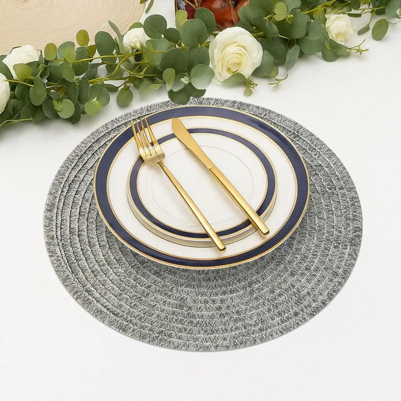 Onyxa Silver Round PVC Table Mats - Set Of Four media 5