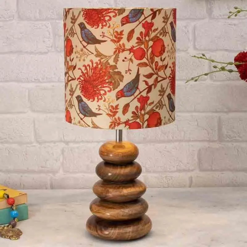 Amber Bubble Fabric Table Lamp - Multicolor media 3