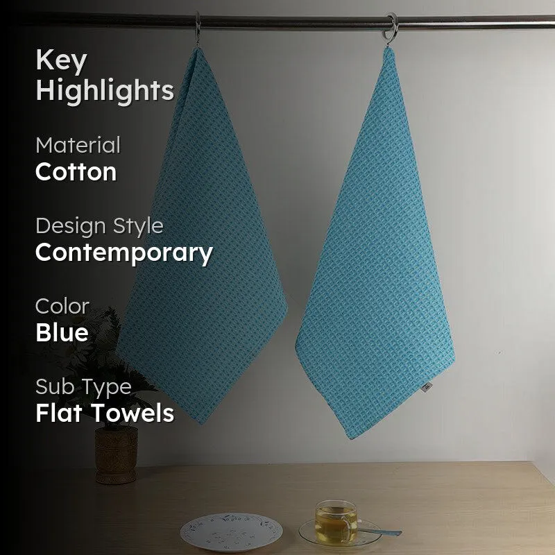 Sunbeam Cotton Kitchen Towel (Light Blue) - Set Of Two media 2
