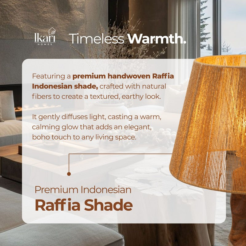 Sculpted Raffia Mango Wood Floor Lamp media 7