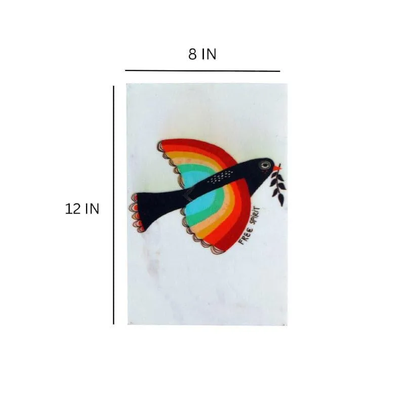 Rainbow Bird Marble Wall Accent media 5