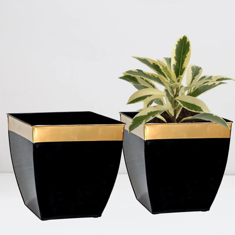 Yula Goldo Planter (Black) - Set Of Two media 2