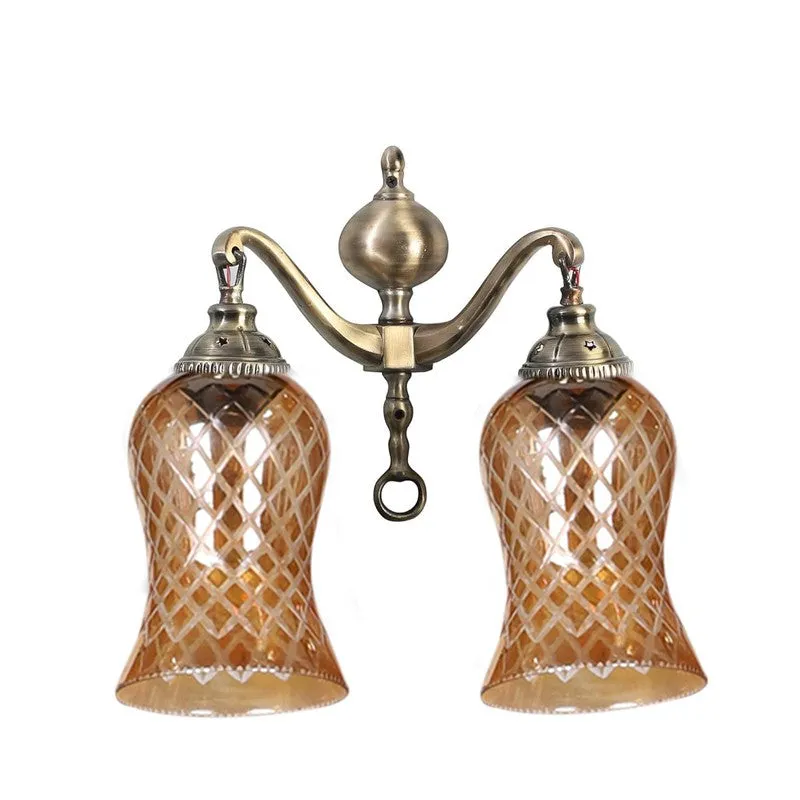 Honey Glow Swan Neck Amber Glass Wall Lamp media 7