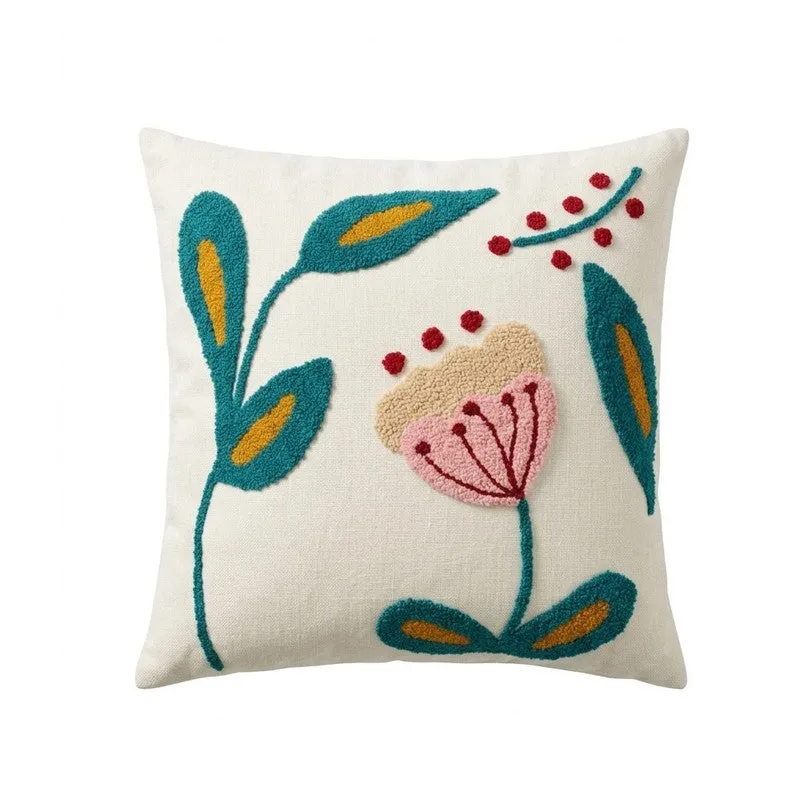 Stitch Bloom Tufted Cotton Cushion Cover media 4