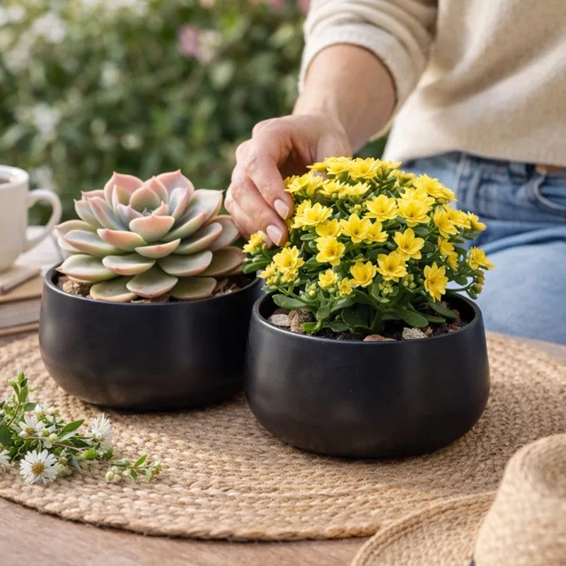 MinimalAura Pots & Planters (Black) - Set of Two media 3