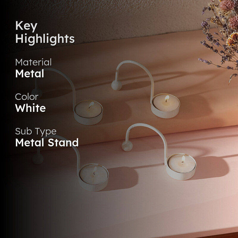 Zuria Tealight Candle Holder (White) - Set of Four media 2