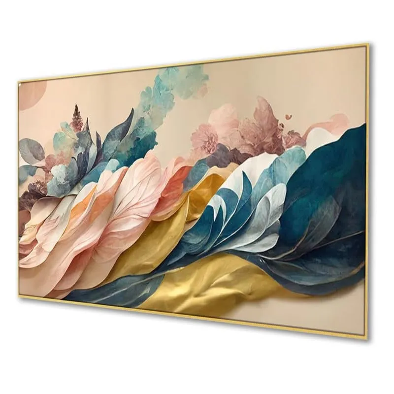 Petal Wave Canvas Wall Painting With Frame media 5