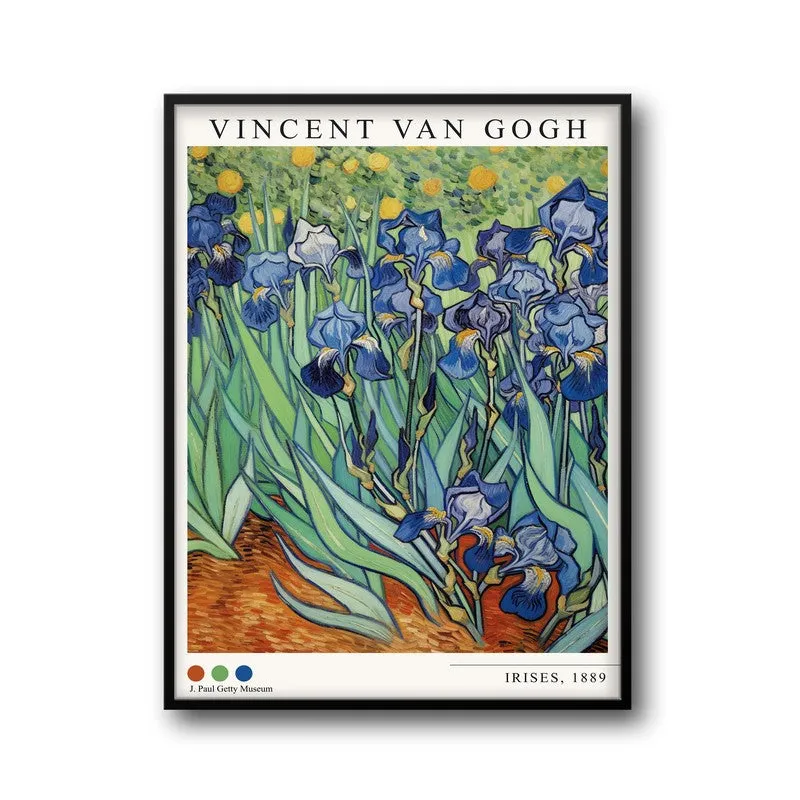 Irises Vincent Van Gogh Archival Canvas Wall Painting - Black Frame media 5