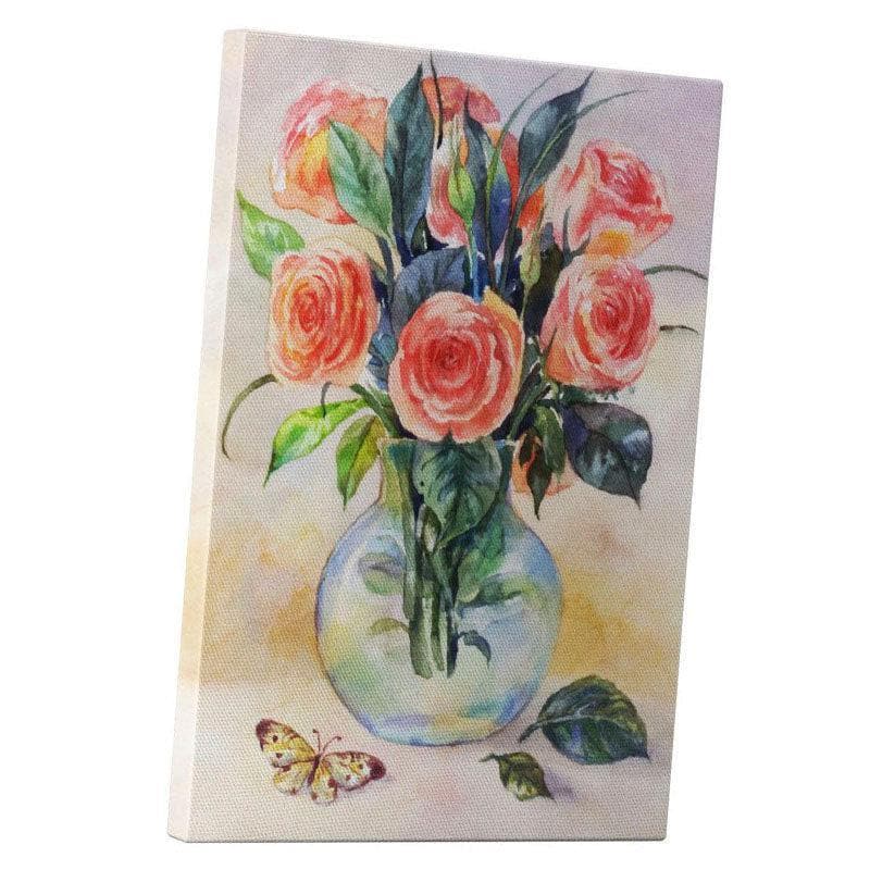 Still Life Roses & Butterflies Canvas Wall Painting - Gallery Wrap media 3