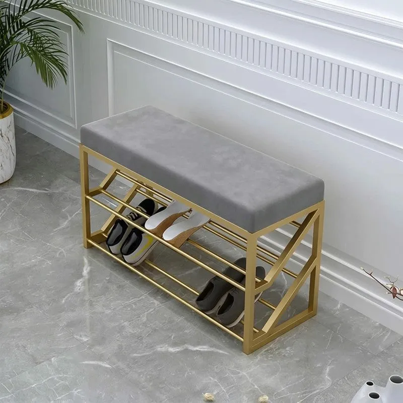 Adjustable Metal Shoe Rack - Gold,Grey media 3