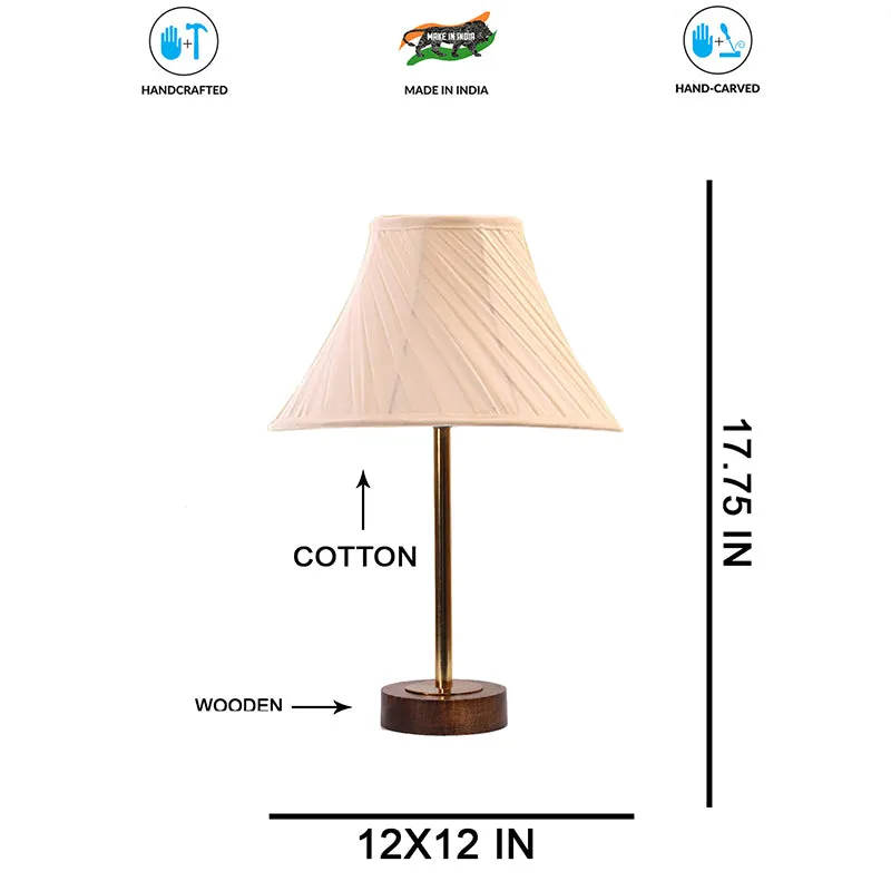 Twistra Rodin Wooden Table Lamp - Ivory,Gold,Brown media 7