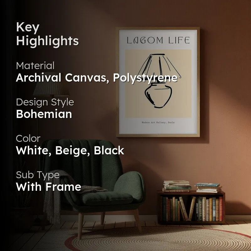 Restful Glow Canvas Wall Painting With Brown Frame media 2