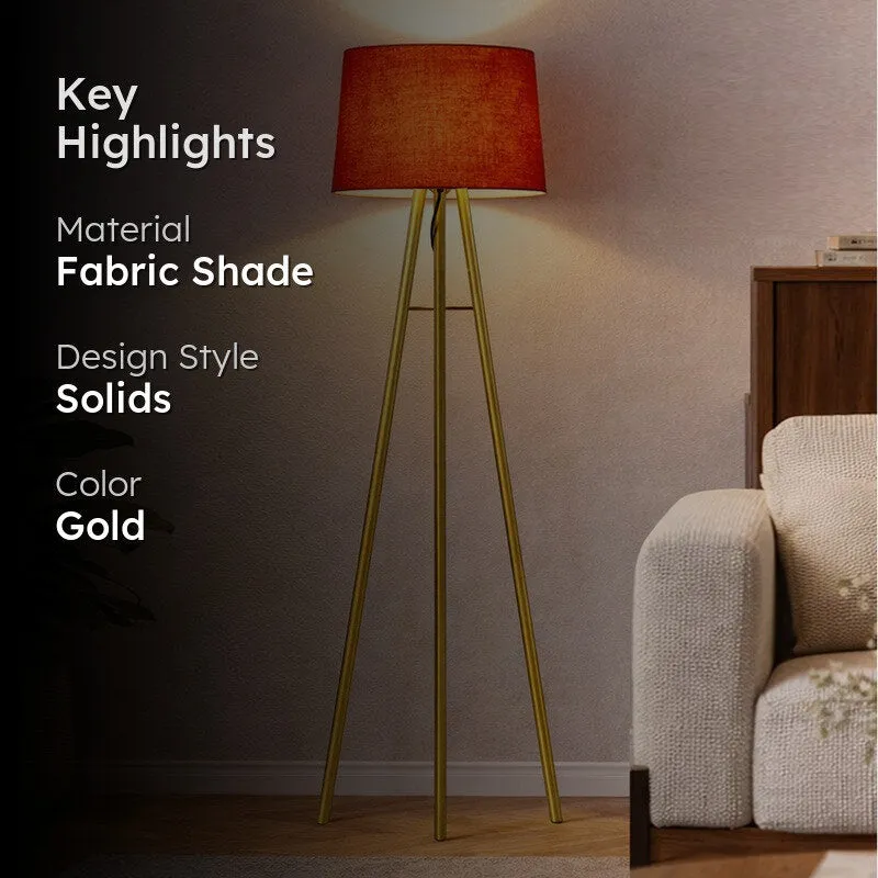 Sleekie Tripod Floor Lamp - Gold & Red media 2