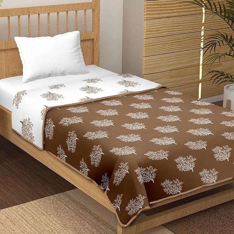 Paalki Reversible Cotton Dohar (Brown)  - 180 GSM media 5