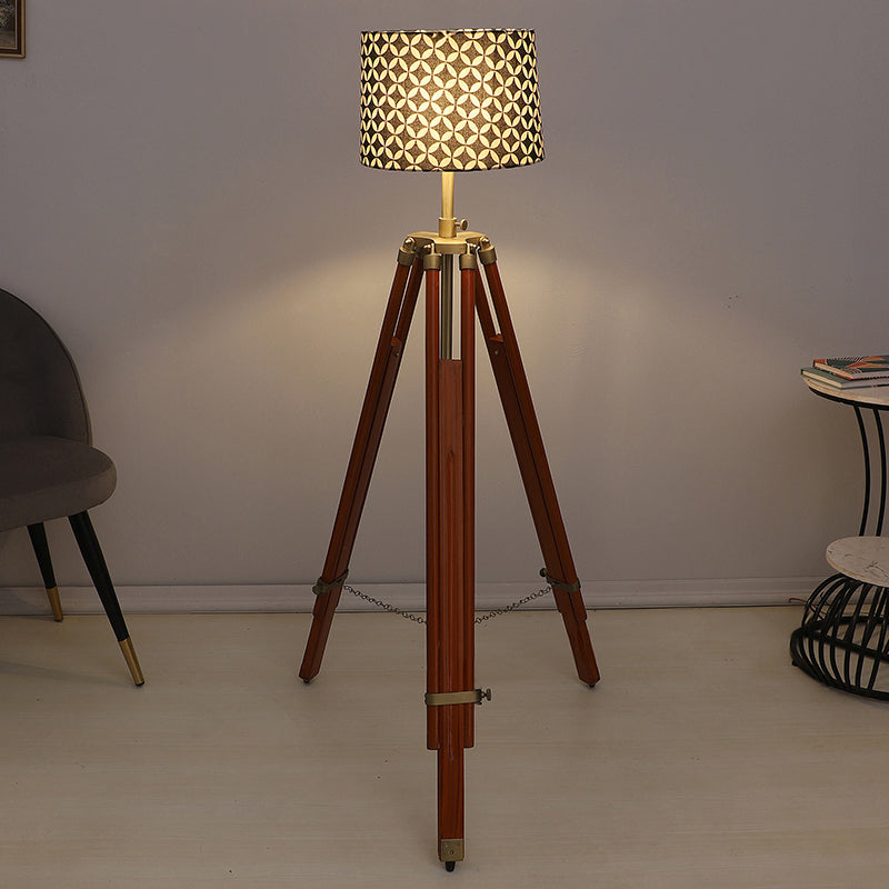 Tatania Printed Tripod Floor Lamp - Brown