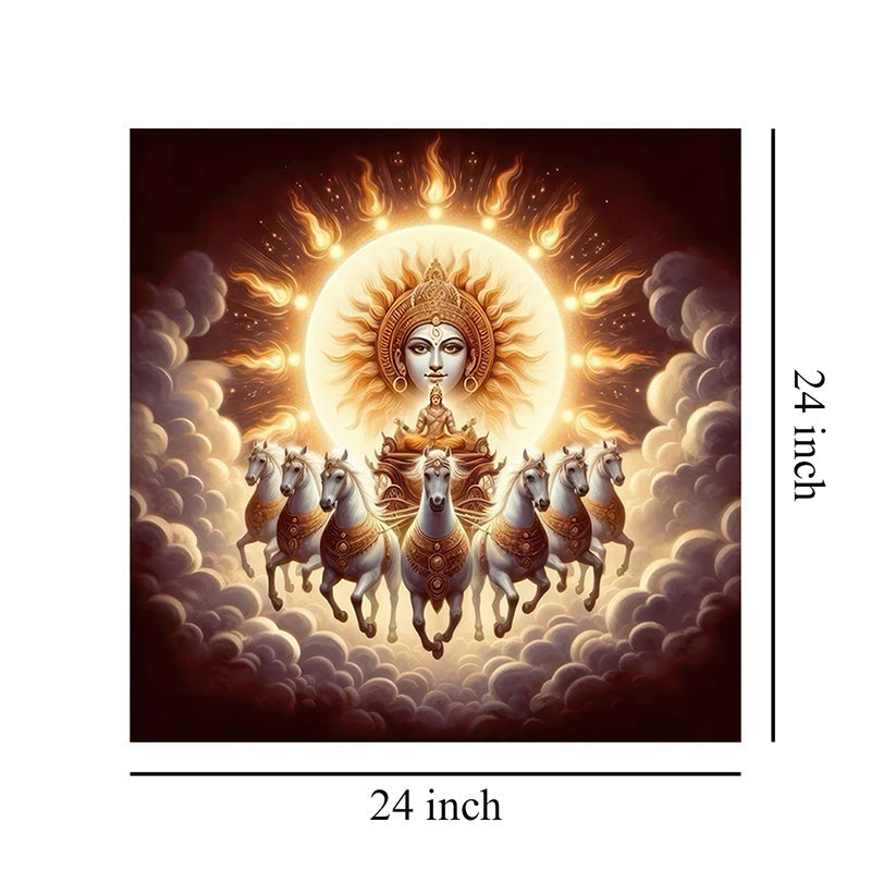 Surya Deva Chariot Poly Canvas Wall Painting media 9