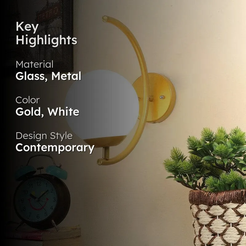 Yola Moon LED Glass & Metal Wall Lamp media 2