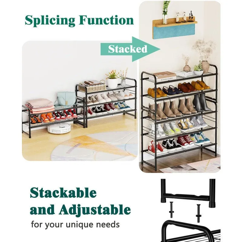 Organized Metal Shoe Rack - Black media 6