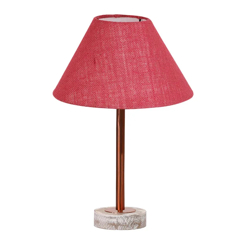 Sienna II Rodin Wooden Table Lamp - Pink,Copper,White media 4