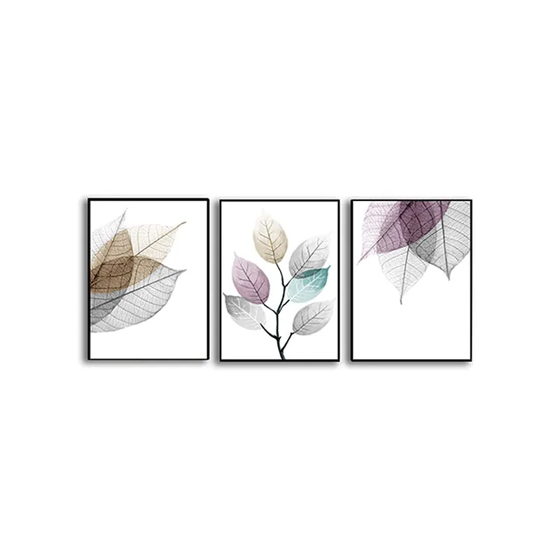 Glory Leaf Wall Painting - Set Of Three media 3