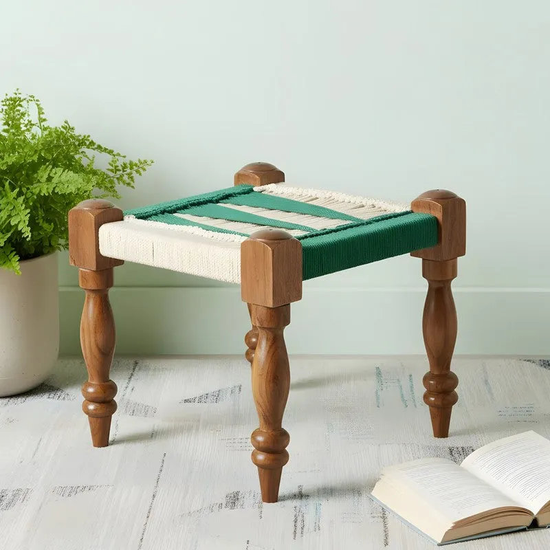 Hynex Sheesham Wooden Bench - Green,White media 1