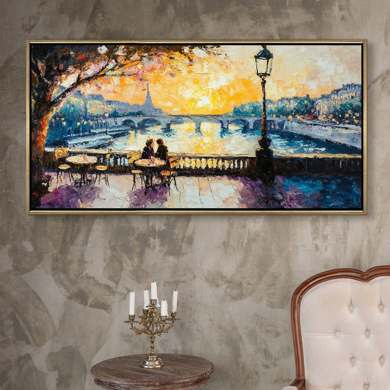 Metropolis Canvas Wall Painting With Frame