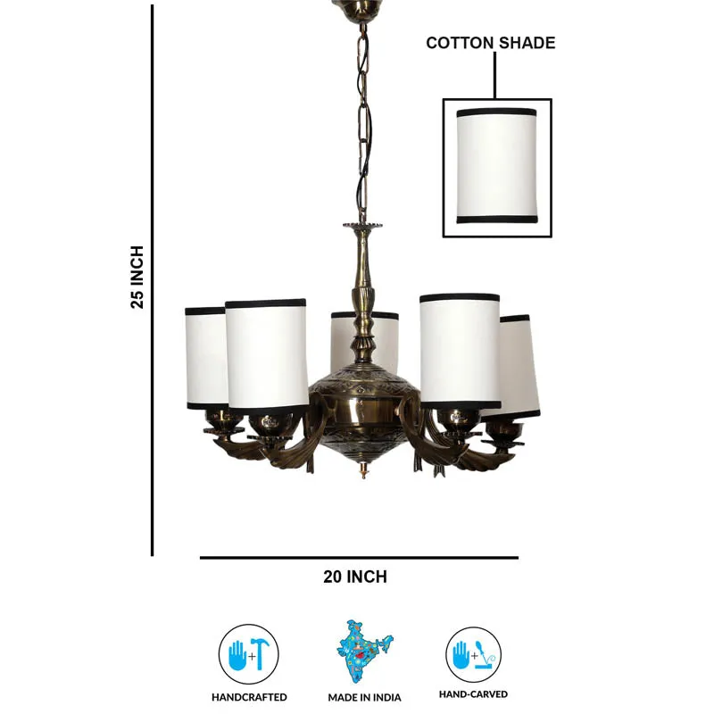 Letica Cylindrical Golden Antique Ceiling Lamp media 6