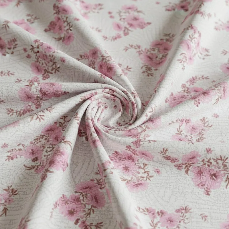 Coquette Floral Cotton Bedsheet (Pink) - 180 TC media 5
