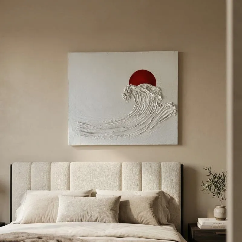 Sunset Wave Handmade Canvas Wall Painting media 11