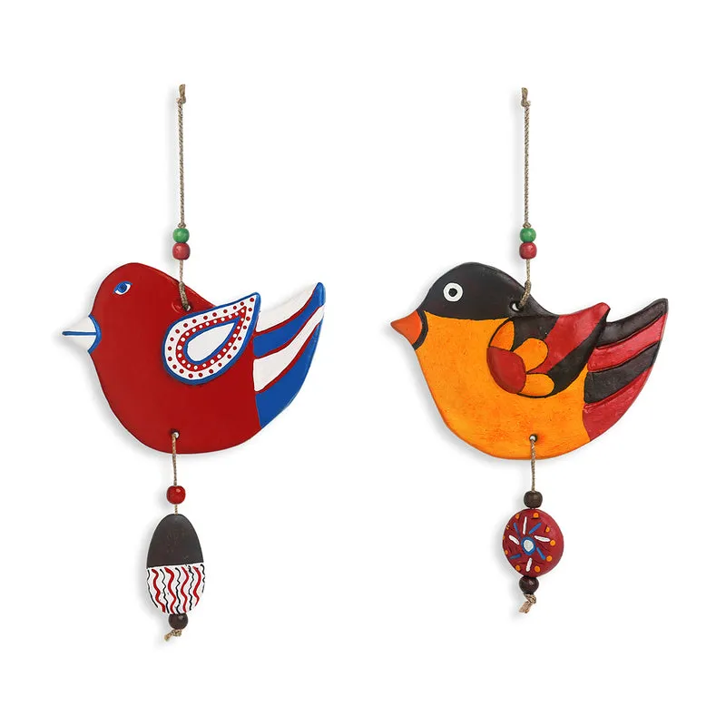 Chidiya Whisper Handmade Terracotta Wall Hanging - Set Of Two media 3