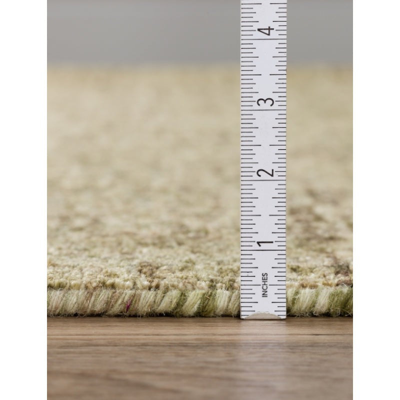 Handloom Hand Tufted Harmony Wool Rug - Green & Brown media 9