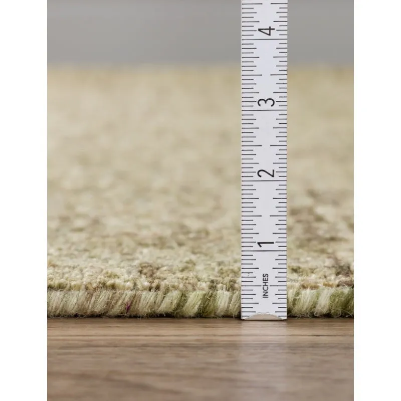 Handloom Hand Tufted Harmony Wool Rug - Green & Brown media 9