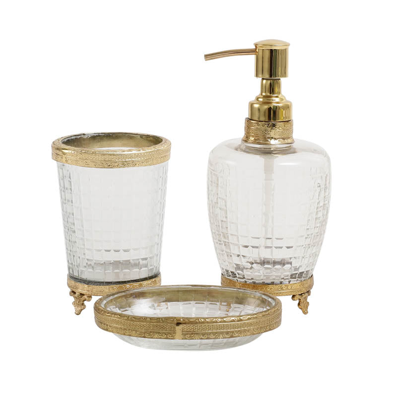 Luma Crystal Cut Bathroom Set - Gold media 5