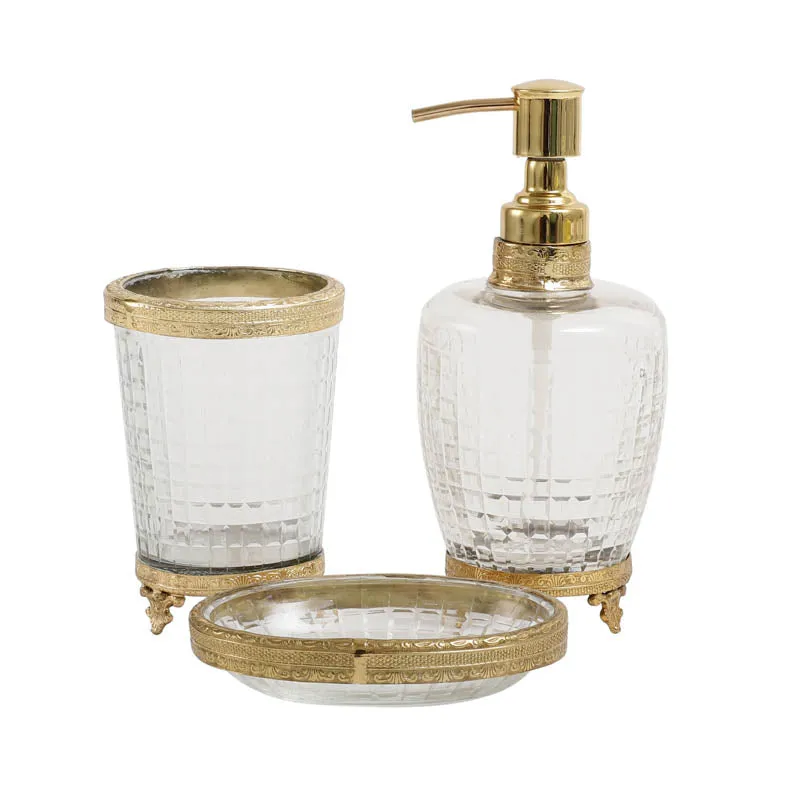 Luma Crystal Cut Bathroom Set - Gold media 5