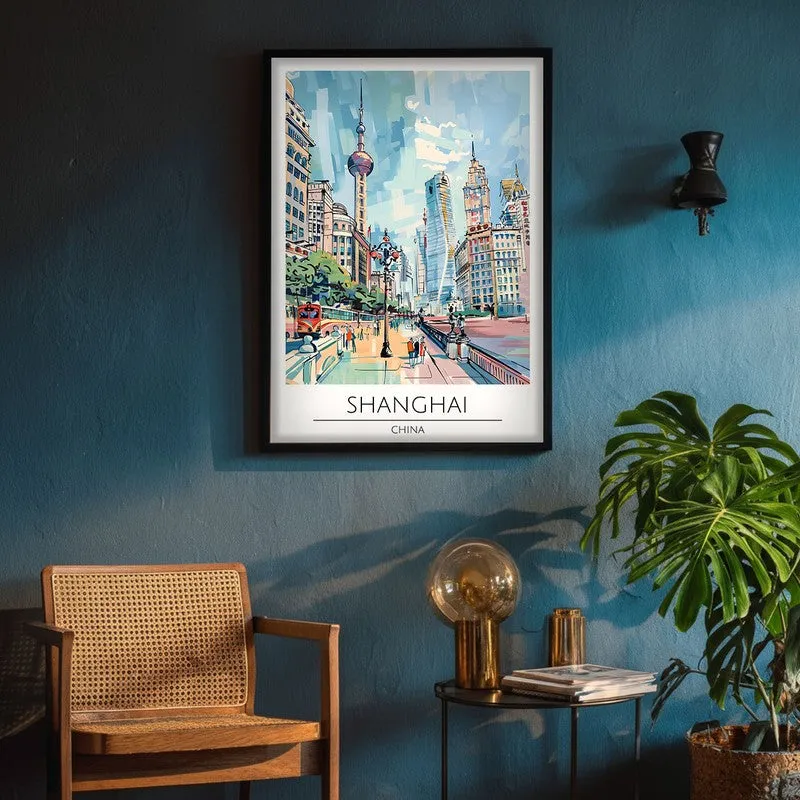 Vintage Shanghai Framed Canvas Wall Painting media 4