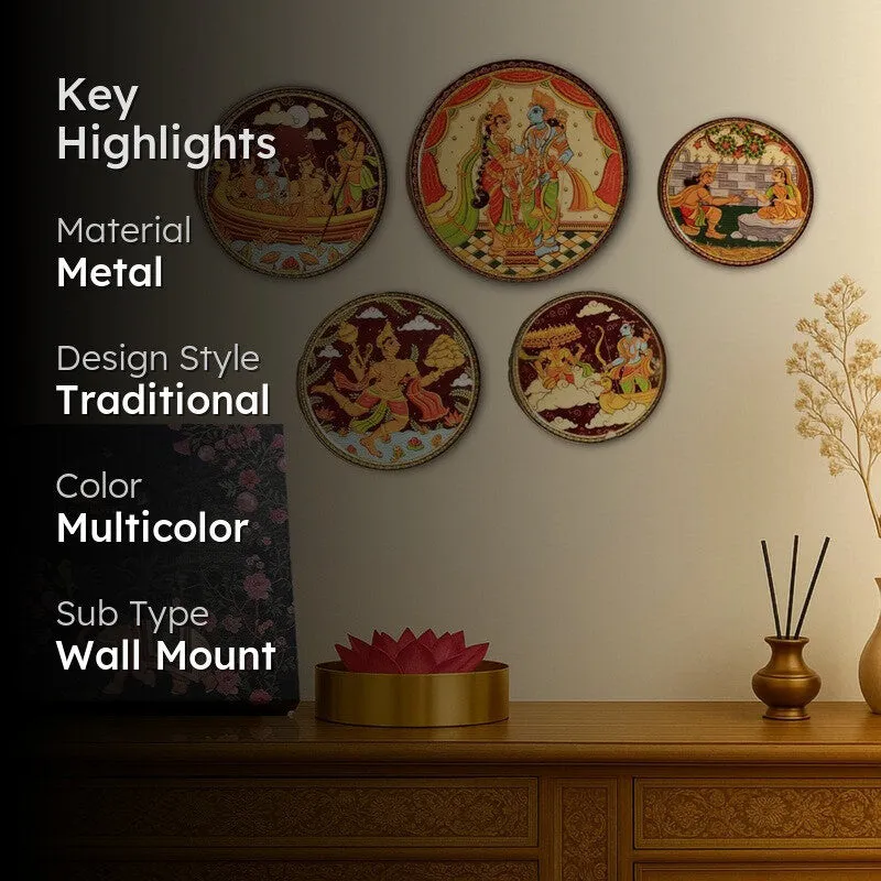 Pattachitra Ramayana Wall Plate - Set Of Five media 2