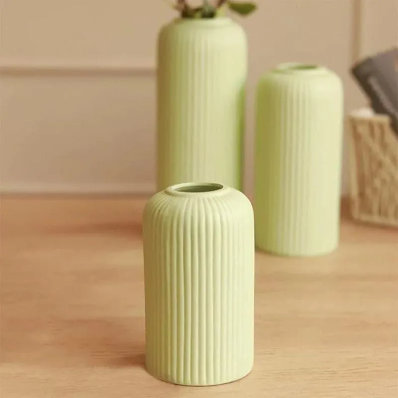 Pasha Ceramic Vase (Green) - Set Of Three media 3