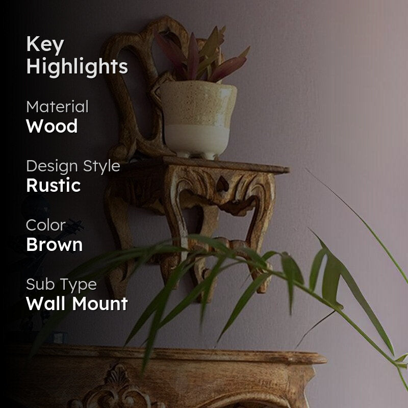 Alice Mini Chair Handcrafted Wooden Wall Shelf image 2