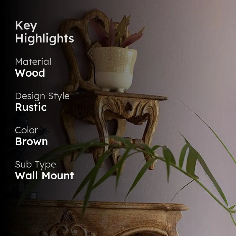 Alice Mini Chair Handcrafted Wooden Wall Shelf media 2