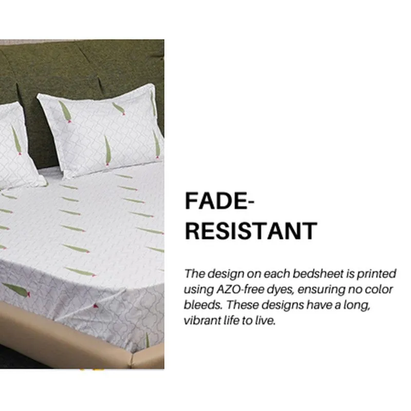 Urban Space Palm Fir Cotton Bedsheet - 200 TC media 11