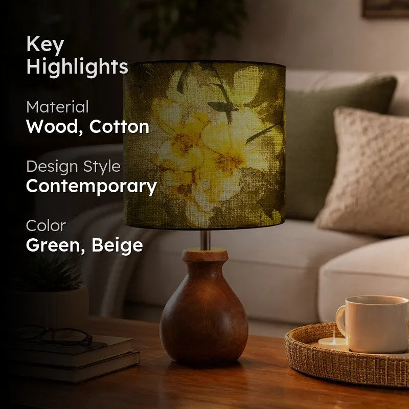 FloralGaze Wooden Table Lamp media 2