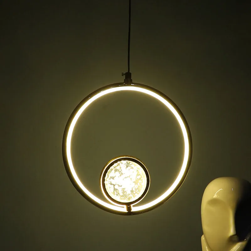 Hailera Iron Ceiling Lamp (Gold) - Round media 1