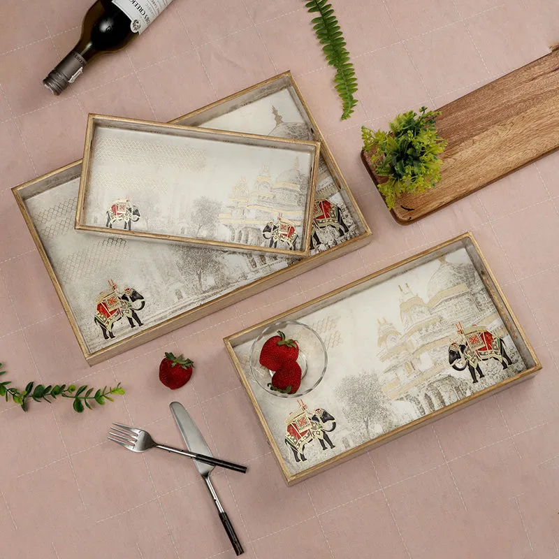 Darbar Parade Enamel Coated Serving Tray - Set Of Three media 1