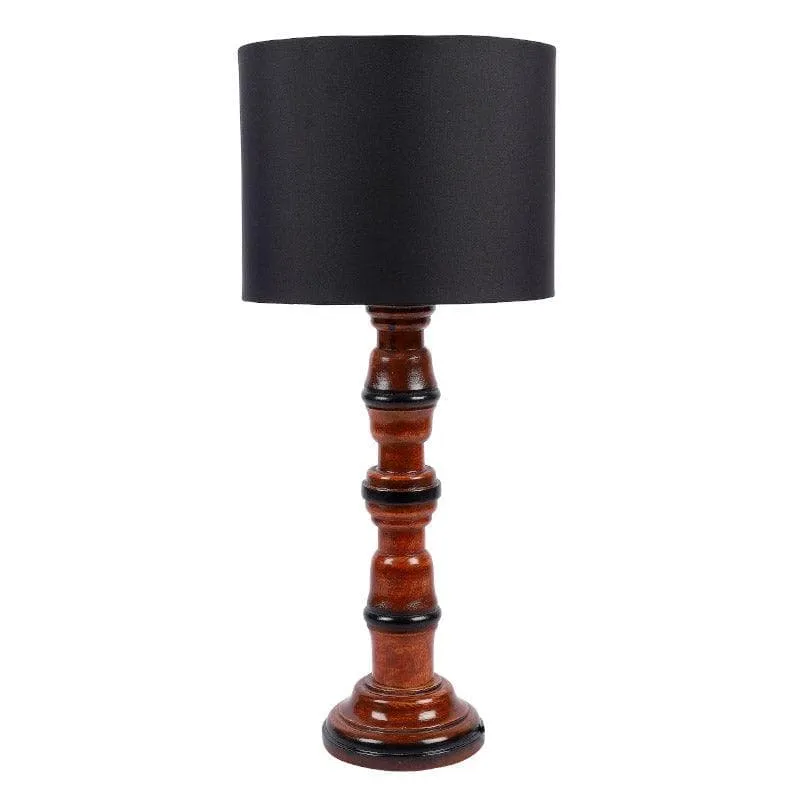 Blace Winde Fabric Table Lamp - Black,Brown media 4