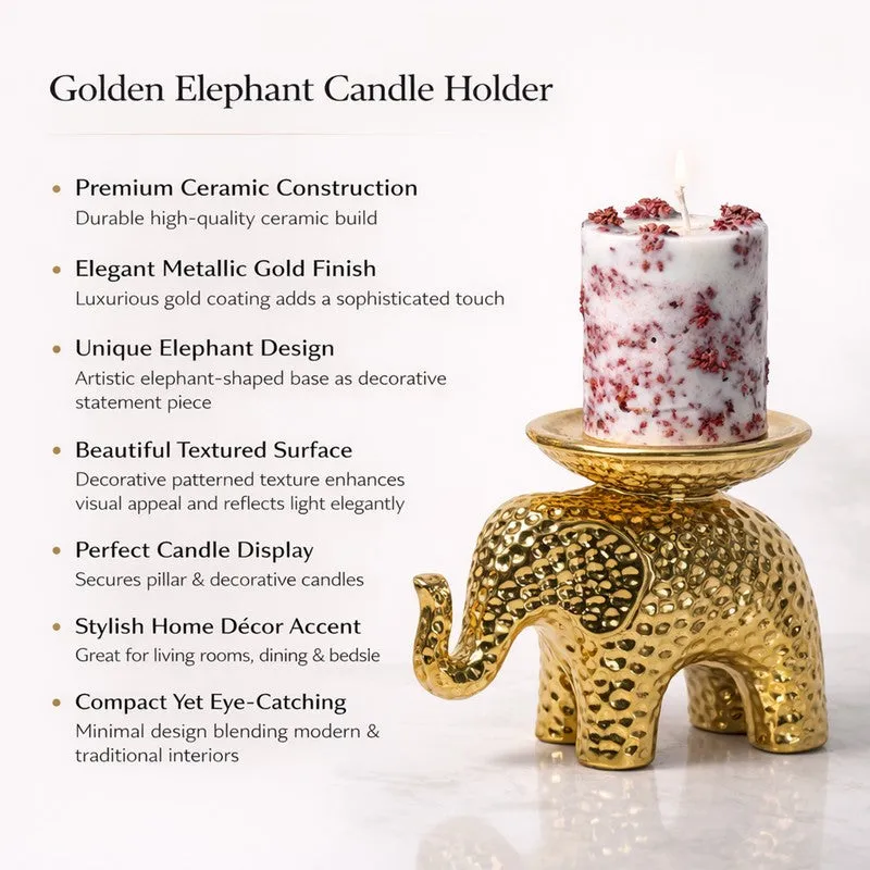 Suvarna Elephant Ceramic Candle Holder media 8