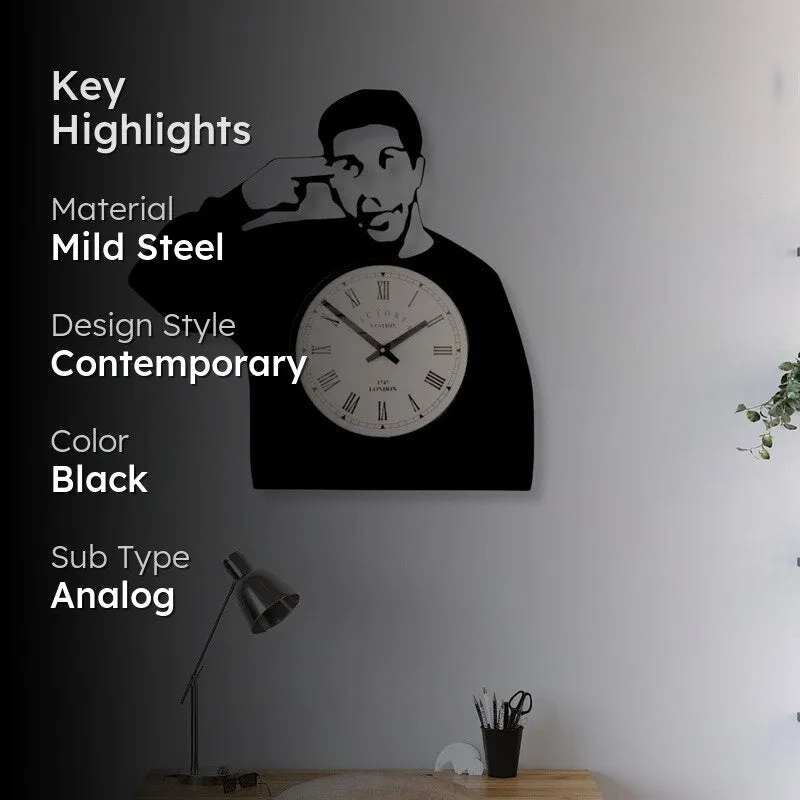 Attitude Steel Analog Wall Clock - Black media 2