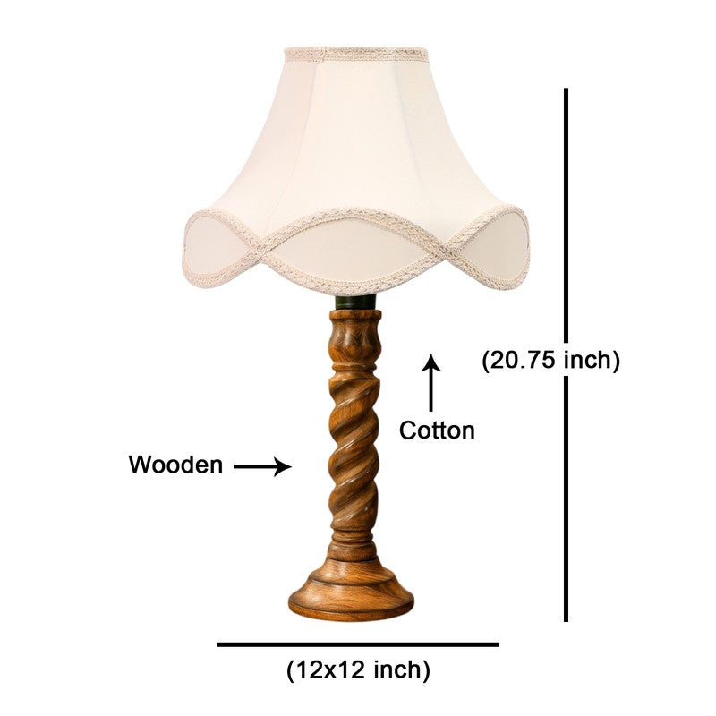 Elvane Zyra Wooden Table Lamp - OffWhite media 8