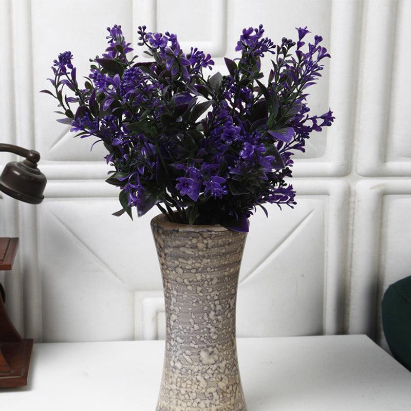 Faux Purple Lavender Leaf Bunch - Set Of Two